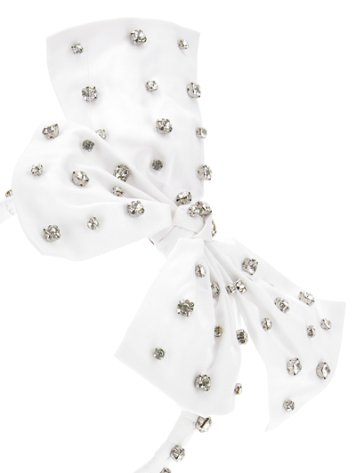 Monnalisa Satin Maxi Bow Headband In White