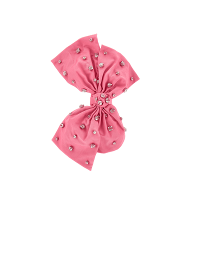 Monnalisa Satin Maxi Bow Headband In Sachet Pink