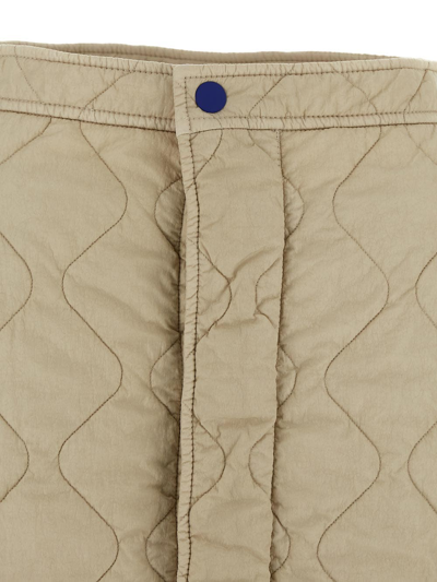Shop Burberry Quilted Skirt In Beige