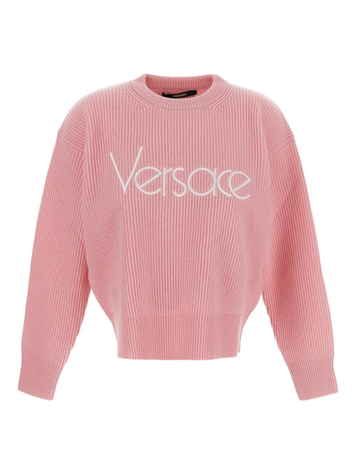 Shop Versace Wool Knitwear In Pink