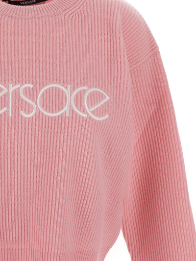 Shop Versace Wool Knitwear In Pink