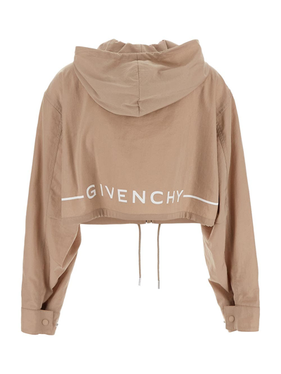 Shop Givenchy Windbreaker Jacket In Beige