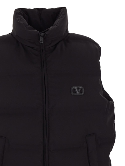 Shop Valentino Sleeveless Down Jacket In Black