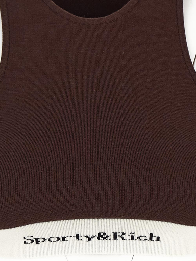 Shop Sporty And Rich Logoed Tank Top In Brown