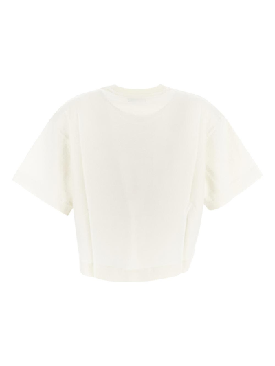 Shop Autry Cotton Cropped T-shirt In White