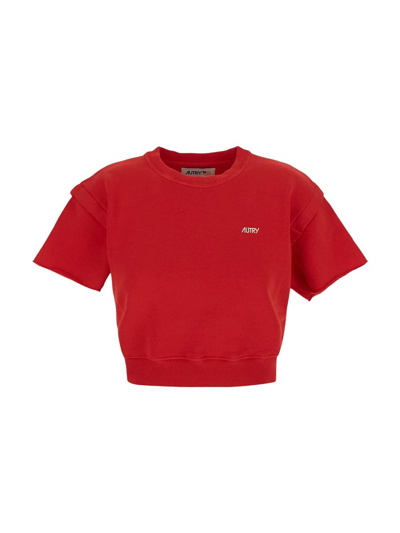 Shop Autry Cotton Sweatshirt In Red