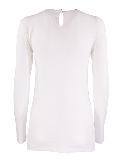 Shop Brunello Cucinelli Monili Insert Crewneck T-shirt In White