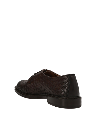 Shop Doucal's Braided Leather Derby Shoes In Brown
