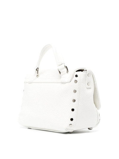 Zanellato Postina Daily Bag In Leather With Studs In White