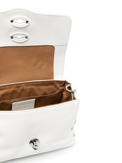 Zanellato Postina Daily Bag In Leather With Studs In White