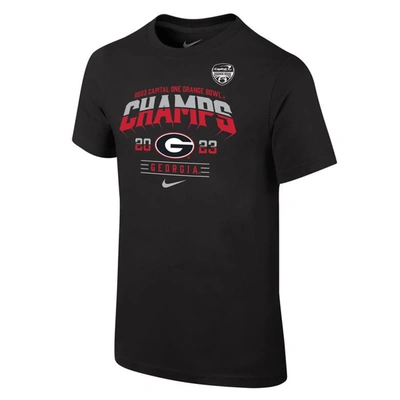 Shop Nike Youth  Black Georgia Bulldogs 2023 Orange Bowl Champions Locker Room T-shirt