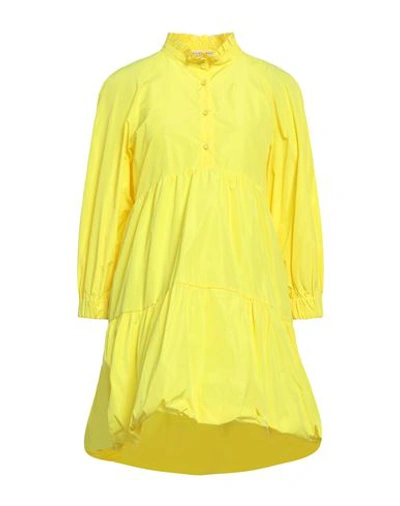 Shop Philosophy Di Lorenzo Serafini Woman Mini Dress Yellow Size 4 Polyester