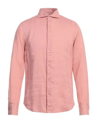 Shop Impure Man Shirt Pink Size Xl Linen