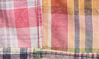 Brooks Brothers Regent Fit Plaid Patchwork Short Sleeve Madras Button-down Shirt In Fadedpw