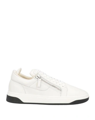 Shop Giuseppe Zanotti Man Sneakers White Size 8 Soft Leather