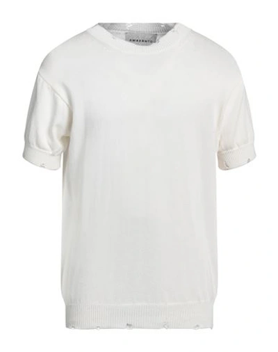 Shop Amaranto Man Sweater White Size Xl Cotton