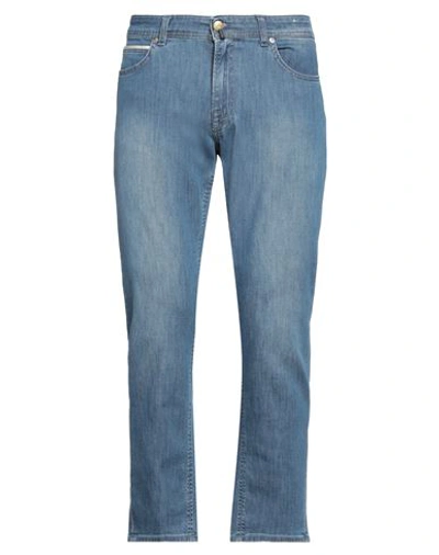 Shop Blu Briglia 1949 Man Jeans Blue Size 35w-30l Cotton, Elastane