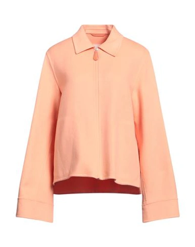 Shop Jil Sander Woman Coat Salmon Pink Size 6 Cashmere