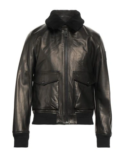 Shop Belstaff Man Jacket Black Size 40 Lambskin, Shearling