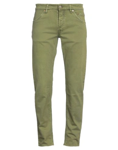 Shop Siviglia Man Denim Pants Sage Green Size 33 Cotton, Elastane
