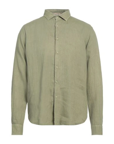 Shop Alessandro Lamura Man Shirt Sage Green Size M Linen