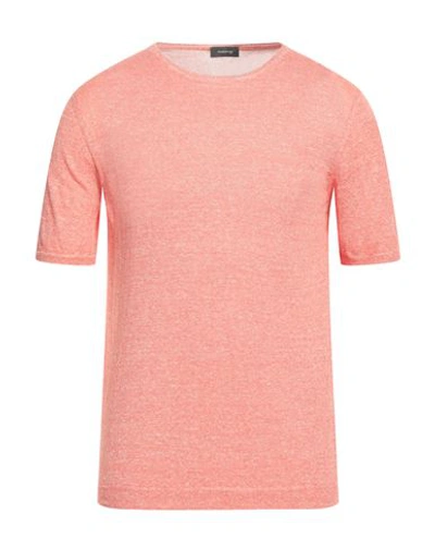 Shop Rossopuro Man Sweater Salmon Pink Size 5 Linen, Cotton