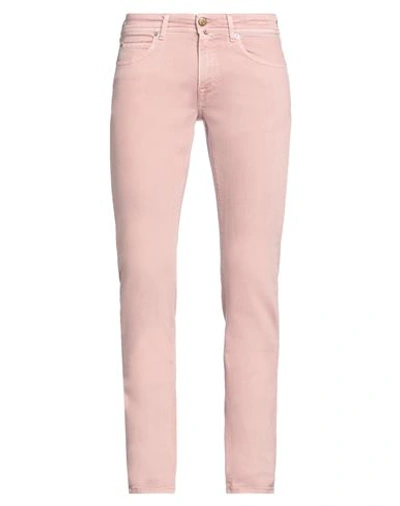 Shop Blu Briglia 1949 Man Jeans Blush Size 32w-33l Cotton, Elastane In Pink