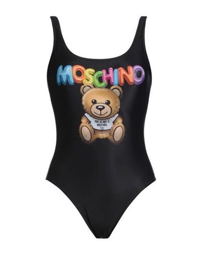 Shop Moschino Woman One-piece Swimsuit Black Size 8 Polyester, Elastane