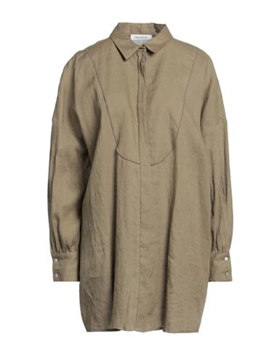 Fabiana Filippi Woman Mini Dress Military Green Size 4 Linen In Green