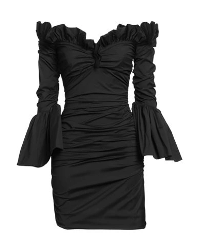 Shop Philosophy Di Lorenzo Serafini Woman Mini Dress Black Size 8 Polyester, Polyamide, Elastane