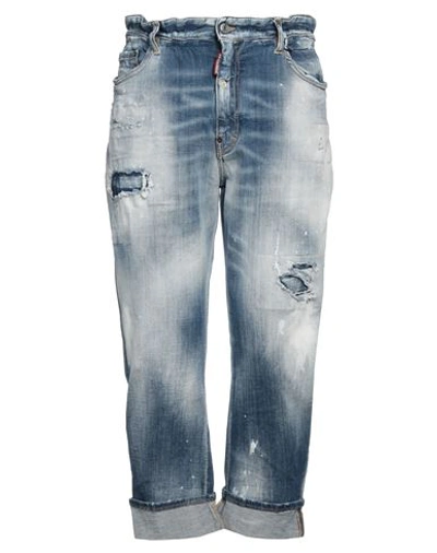 Shop Dsquared2 Man Jeans Blue Size 36 Cotton, Elastane