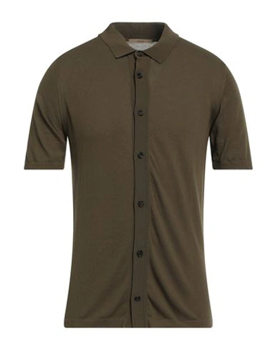 Shop Nuur Man Cardigan Military Green Size 38 Cotton