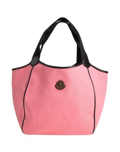 Shop Moncler Woman Handbag Pink Size - Cotton, Polyamide, Calfskin
