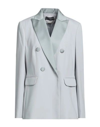 Shop Sangermano Woman Blazer Light Grey Size 16 Polyester, Elastane