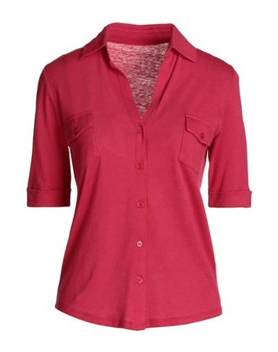 Shop Majestic Filatures Woman Shirt Garnet Size 1 Cotton, Cashmere In Red