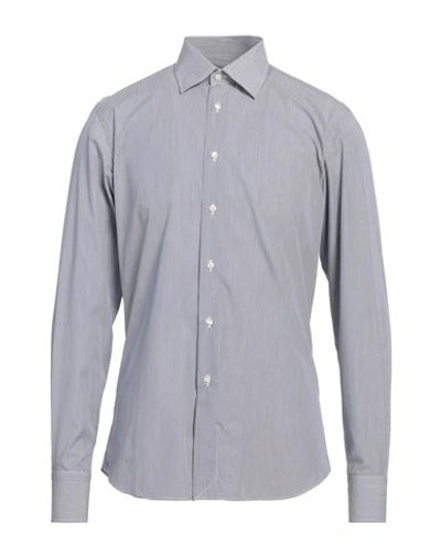 Shop Angelo Nardelli Man Shirt Navy Blue Size 17 Cotton