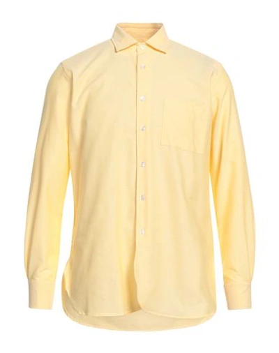 Shop Bagutta Man Shirt Yellow Size M Cotton