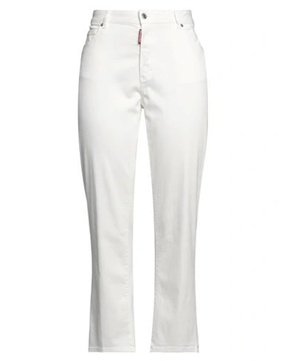 Dsquared2 Woman Jeans White Size 10 Cotton, Elastomultiester, Elastane In White
