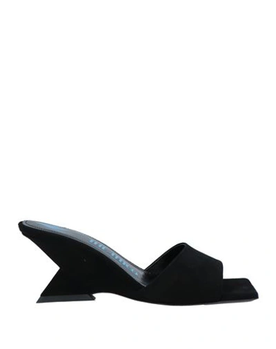 Shop Attico The  Woman Sandals Black Size 6 Soft Leather