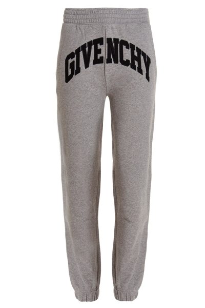 Shop Givenchy Men Logo Embroidery Joggers In Gray
