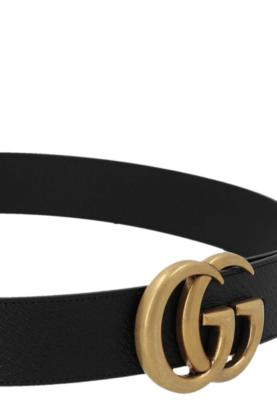 Shop Gucci Men 'gg Marmont' Belt In Black