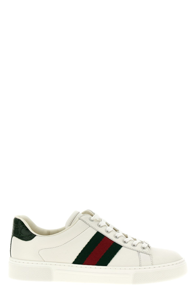 Shop Gucci Women 'ace' Sneakers In White