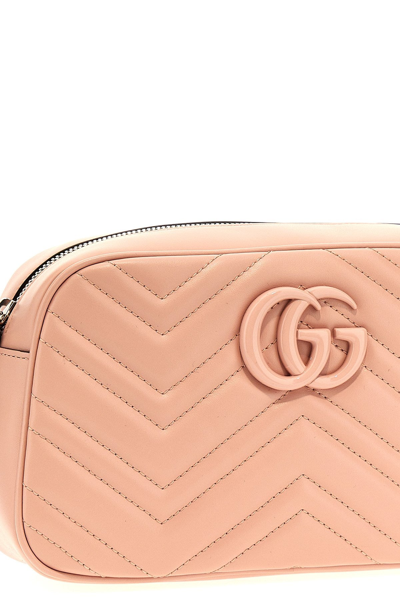 Shop Gucci Women 'gg Marmont' Small Shoulder Bag In Pink