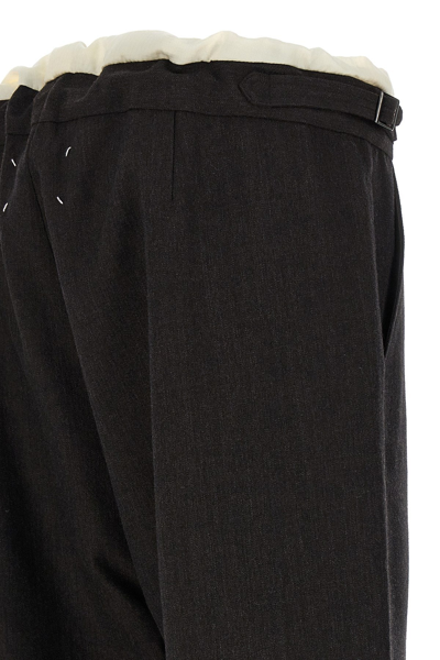 Shop Maison Margiela Men Contrast Waist Detail Pants In Brown