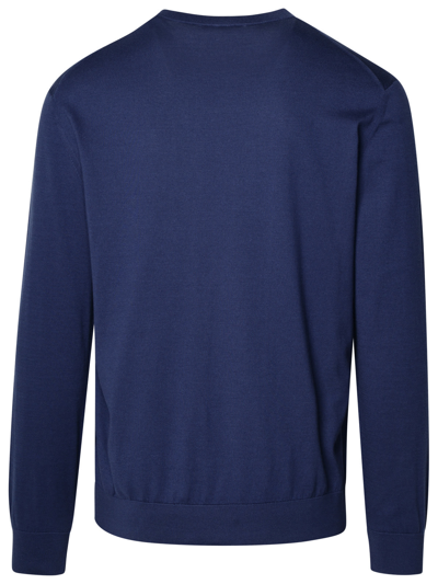 Shop Zegna Blue Cotton Sweater