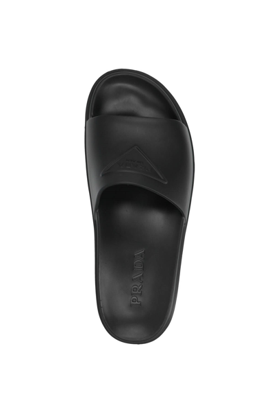 Shop Prada Men 'soft' Slides In Black