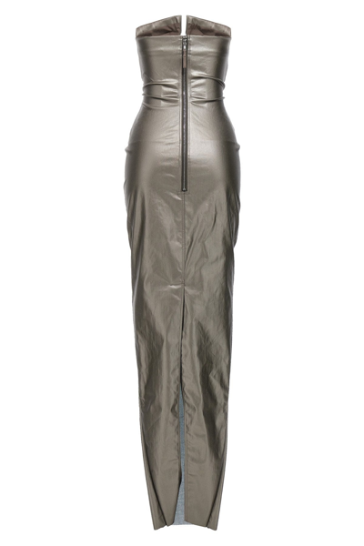 Shop Rick Owens Women 'prown Gown' Long Dress In Silver