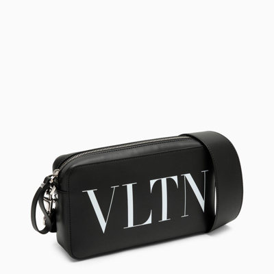 Shop Valentino Garavani Black Leather Shoulder Bag With Logo Men