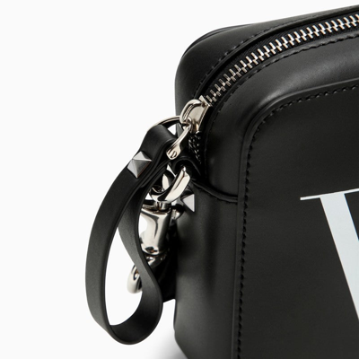Shop Valentino Garavani Black Leather Shoulder Bag With Logo Men