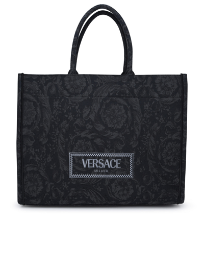 Shop Versace Man  Black Fabric Bag